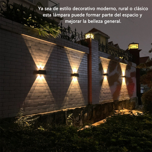 Lamparas De Pared Exterior Focos Jardin Solar Impermeable Loho Tech 5 Leds