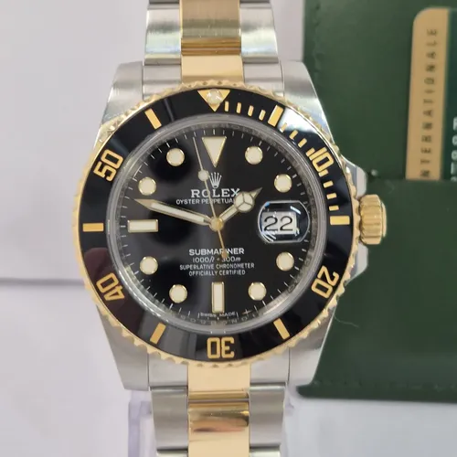Rolex Submariner Ouro & Aço Ceramic 40mm Automático Completo