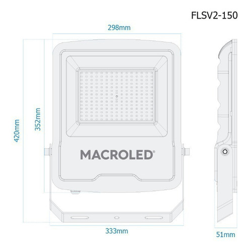 Proyector Led 150w Luz Fria Macroled