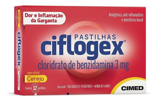 Ciflogex 3mg Sabor Cereja 12 Pastilhas