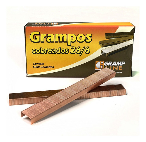 Grampos Para Grampeador De Mesa Esc. 26/6 Cobreado 5000 Und