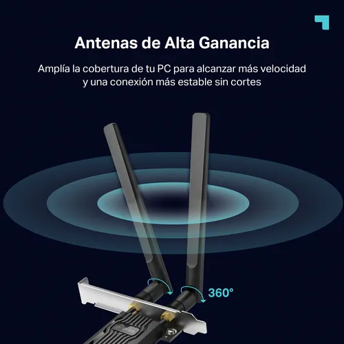 Adaptador De Red Wi-fi 6 Bluetooth 5.2 Pcie Tp Link