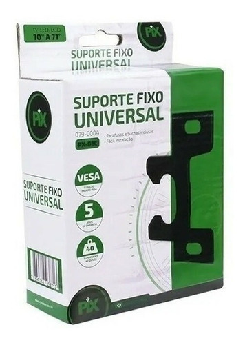 Imagem 3 de 3 de Suporte Pix PX-01C de parede para TV/Monitor de 10" até 71" preto