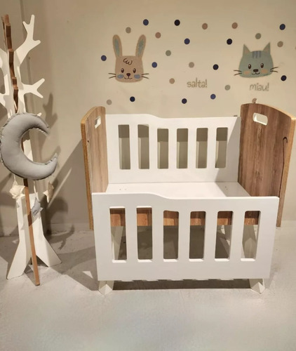 Cuna Colecho 80x50 Baranda Deslizable Cuarto Bebe - Grim