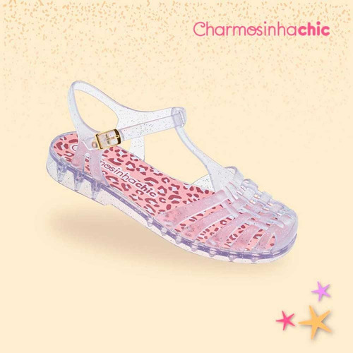 Imagem 2 de 4 de Sandália Aranha Infantil Feminina Charmosinha Glitter Prata