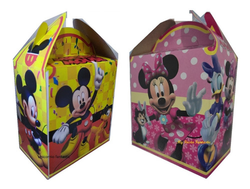 Mickey Mouse Mimi Rosa Mix 40 Dulceros Cajitas Bolo Feliz Pi