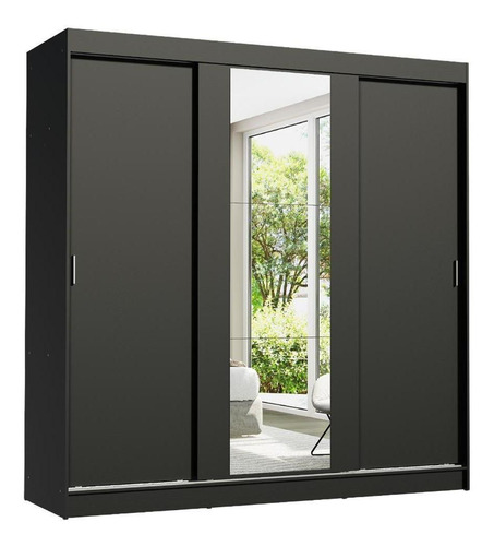 Guarda-roupa Casal Madesa Reno 3 Portas Correr Com Espelho