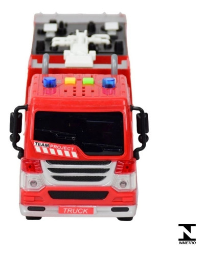Caminhão De Bombeiros City Rescue Sons E Luzes Fricção Cor Vermelho Personagem Bombeiro
