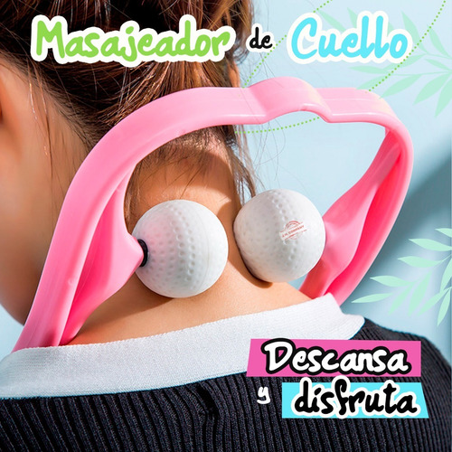 Imagen 4 de 9 de Masajeador Manual Doble Punto Ergonomico Cuello Ntn-02
