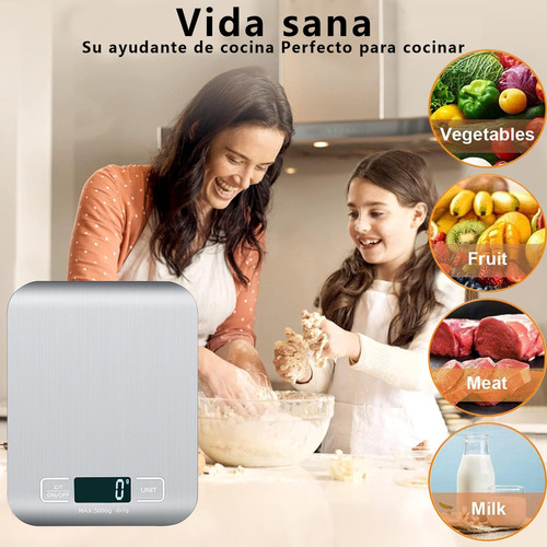 X 5kg Báscula De Cocina Digital Recargable Por Usb