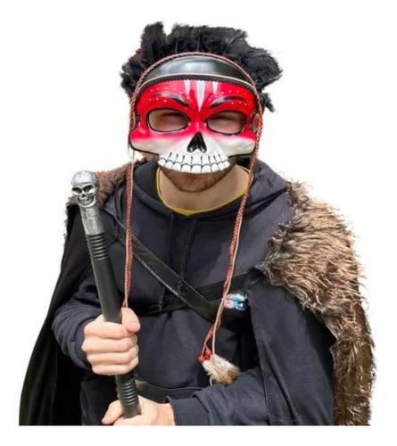 Mascara Careta Disfraz Indio Plumas Indigena Zulu Halloween Mascara Zulu