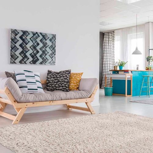 Tapete Decorativo Dib Oslo Shagg 120x170 Cm Ancho 120 Cm Color Beige Diseño De La Tela Shaggy Largo 170 Cm