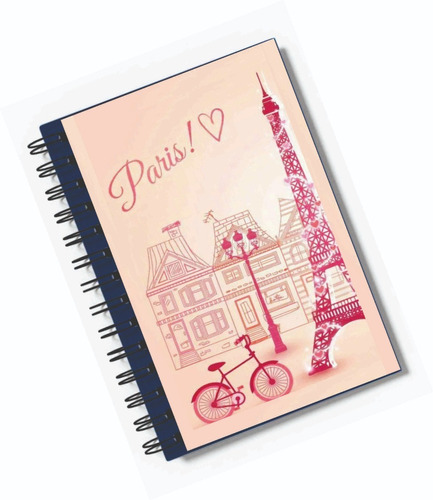 Caderno A5 Love Paris Rosa