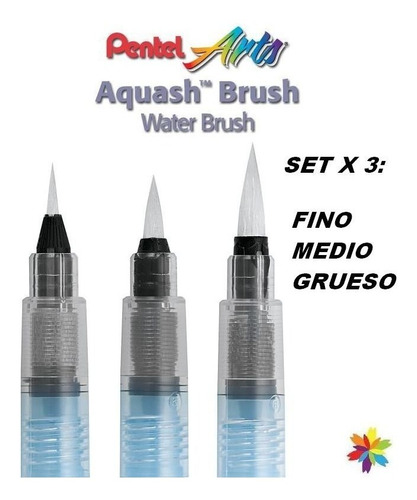 Waterbrush Pincel De Agua Pentel X3 F/m/g Japon Barrio Norte