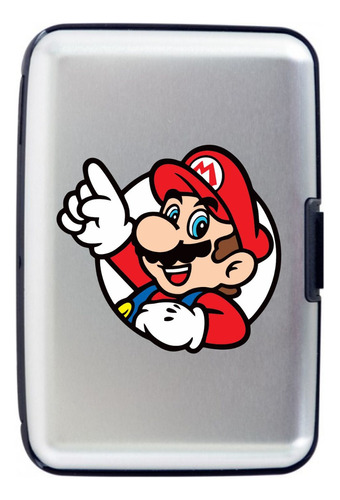 Billetera Mario Bros Gamers Tarjetero Aluminio Porta Doc 