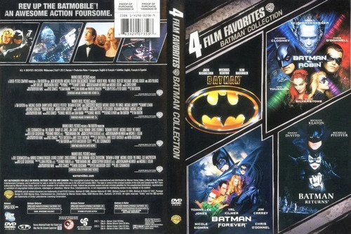 4 Dvds Batman - 1989/1992/1995/1997 - Dublados Em Português
