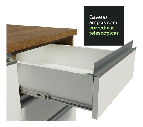 Mueble de Cocina Integral Madesa Glamy 180cm Marrón Blanco 08