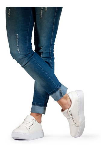 Imagen 3 de 9 de Zapatilla Mujer Sneaker Urbana Plataforma 35-41 Moda - Arona