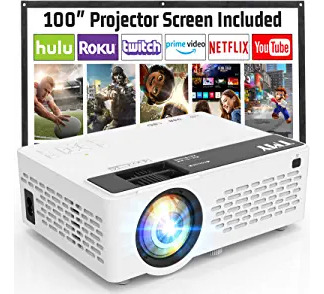 Mini Proyector Led Tmy, 7500l, 1080p Fhd Hdmi, Con Pantalla