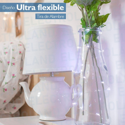 Imagen 7 de 10 de Pack X 10 Luces Guirnalda 30led Alambre Tira A Pila Luz Fria