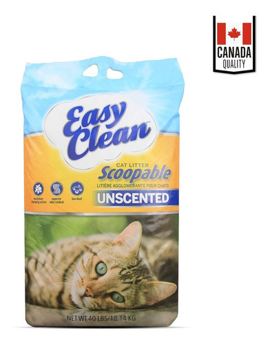 Easy Clean | 9 Kg | Arena Super Aglutinante | 100% Canada x 9kg de peso neto