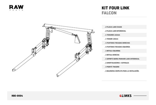 Imagen 4 de 6 de Four Link Ford Falcon Raw Parts Susp. Trasera Regulable
