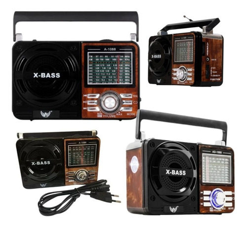 Imagem 7 de 9 de Radio Antigo Retro Vintage Fm Am Usb Sd Bateria Promoção