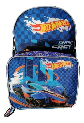 Mochila Con Lonchera Hotwheels Niño Escolar/ Clicpshop