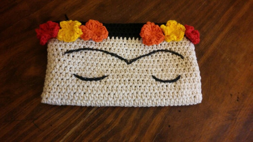 Cartuchera Tejida Al Crochet Frida Kahlo