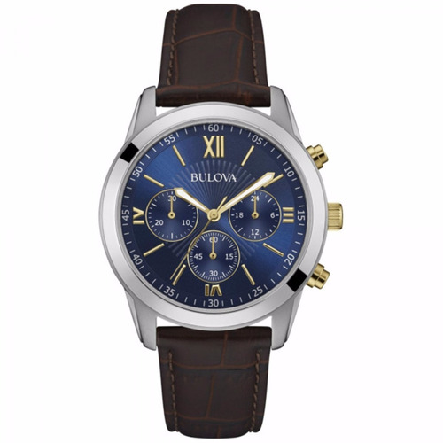 Relógio Bulova Masculino Wb22382a Cronógrafo Couro