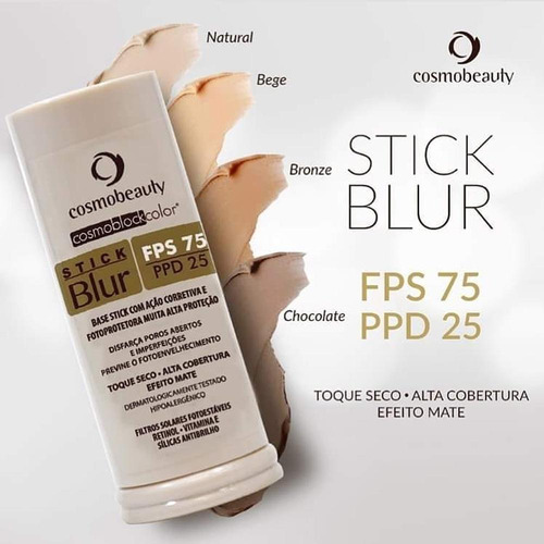 Base Bastão Com Proteção Solar Fps75 Cor Bronze Cosmobeauty