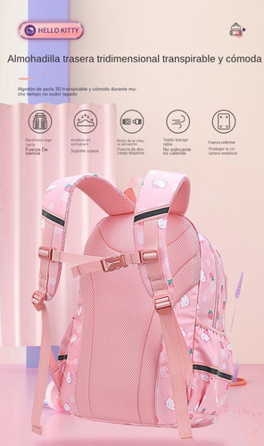 Hellokitty Exquisita Niña Estudiante Mochila Escolar, Los Niños De Protección De La Columna Vertebral Mochila, Bolso De La Computadora De Las Niñas