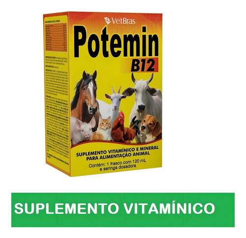 Potemin B12 - Vitamina Para Animais 120ml