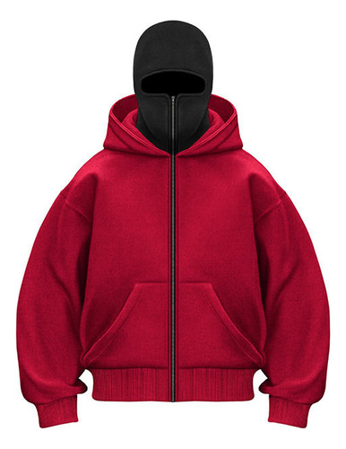 Sudadera Doble Capucha Unisex Felpa Abrigo Largo Ancho Otoño