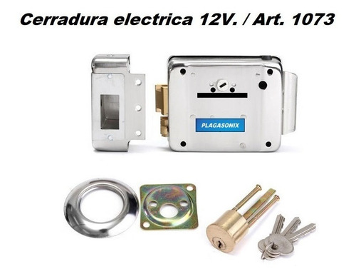 Imagen 4 de 10 de Cerradura Electrica Con Doble Tambor Y Llaves Para Porton