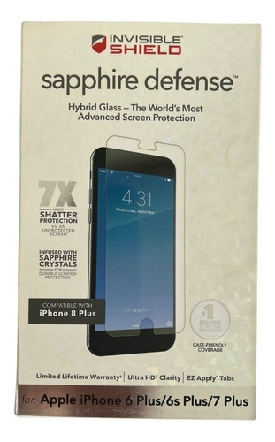 Mica Para iPhone 8 Plus Invisible Shield Sapphire