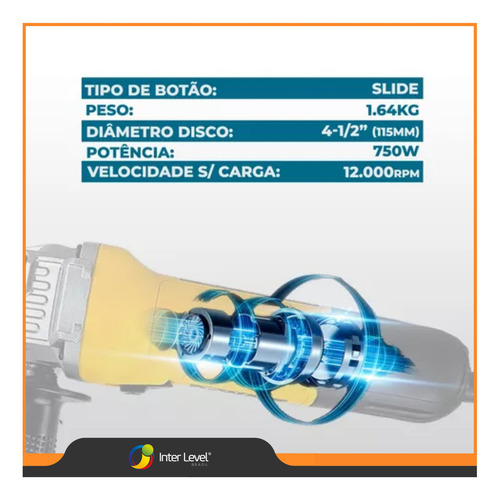Amoladora Angular Dewalt De 4 1/2 Pulgadas, Modelo Dwe750