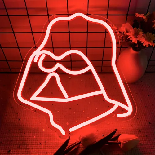 Aviso Neón Luminoso De Darth Vader Star Wars Letrero 50cms