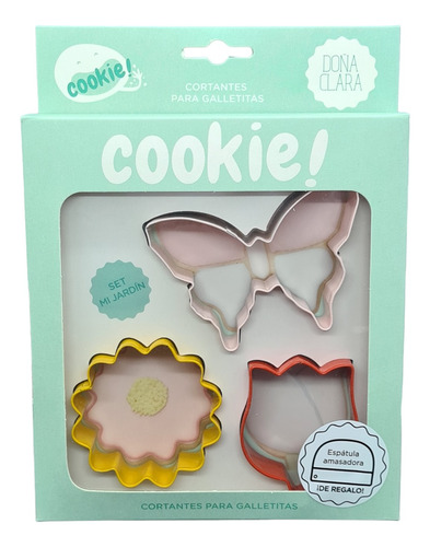 Set Cortante Galletita Mi Jardin X3 Doña Clara + Cornet