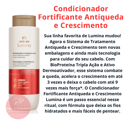 Natura Lumina Shampoo,condicionador Antiqueda E Crescimento