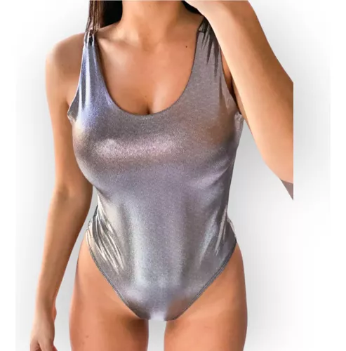  CHICTRY Silver - Body sexy sin mangas para mujer
