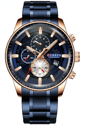 Reloj De Hombre Resistente Al Agua Curren Luxury Chronograph