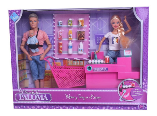 Imagen 1 de 8 de Muñeca Paloma Y Tomy En El Supermercado Simil Barbie