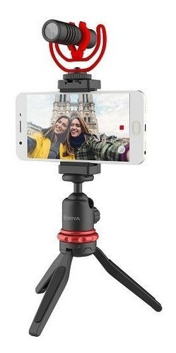 Microfone Boya By-vg330 Com Tripé E Suporte Para Celular