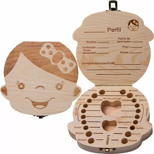 Caja de madera para guardar dientes de leche para bebés, almacenamiento  creativo, Hada de Dientes de madera, regalos para niños