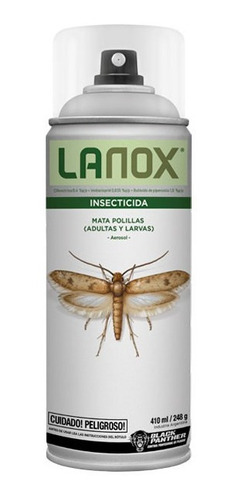 Insecticida Aerosol 410ml Mata Polillas Y Larvas Lanox 