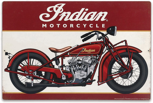 Indian Motorcycle Company Red Scout L Sign  Cartel Vint...