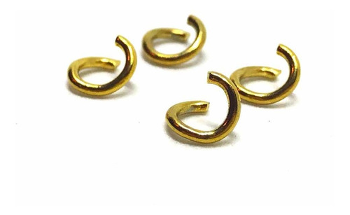 25 Argollas 5mm Acero Inoxidable Dorado