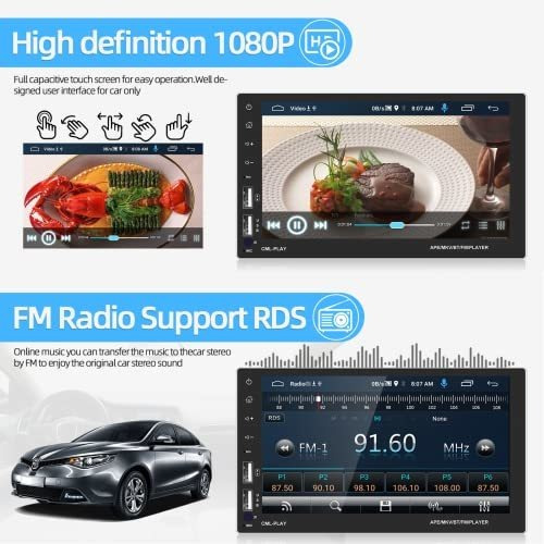 Android Vehiculo Estereo Audio Doble Din Bluetooth Gps 7