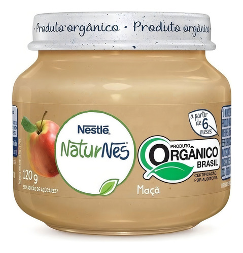 6 Papinha Naturnes Mingau De Maçã Sem Glúten Nestlé 120g